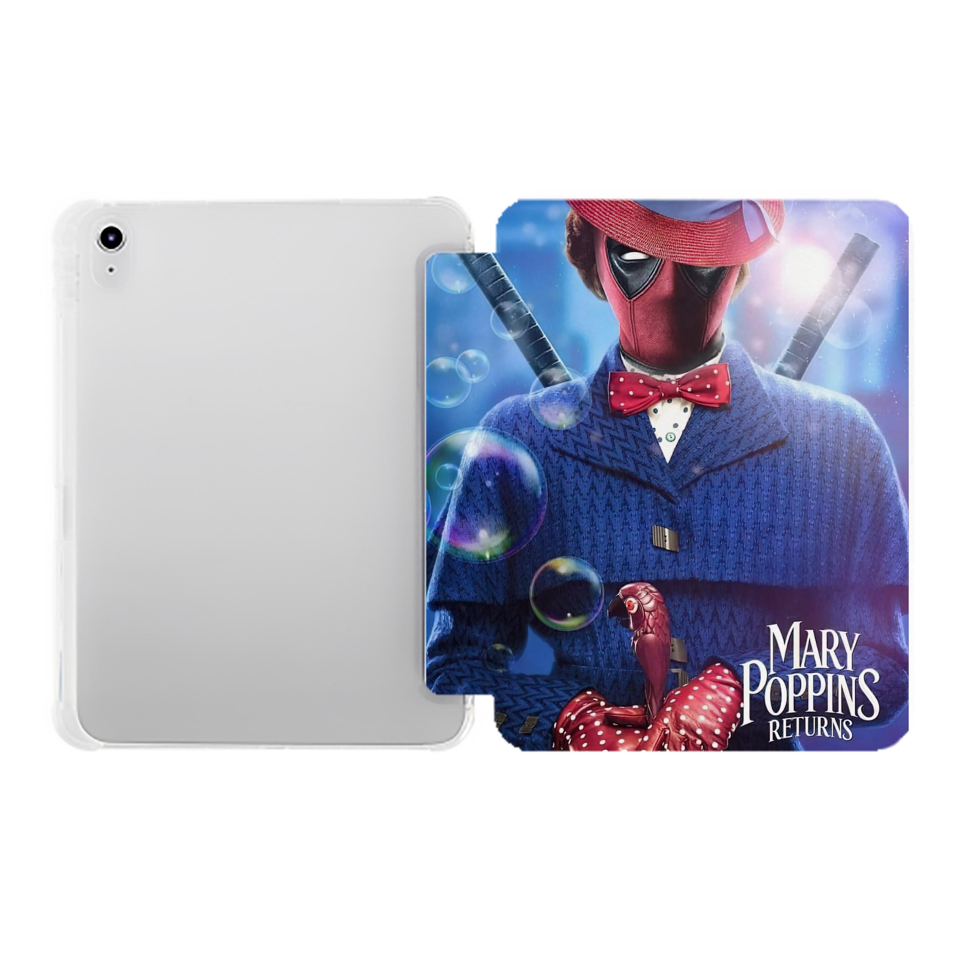 （画像用） Deadpool デッドプール IPad ケース ペン収納付き 三つ折りスタンド PUレザー×シリコン 対応機種9.5/10.5/10.9インチ